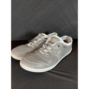 Bob's B Cute Grey/Rose Gold Slip Ons With Fur Size 9
